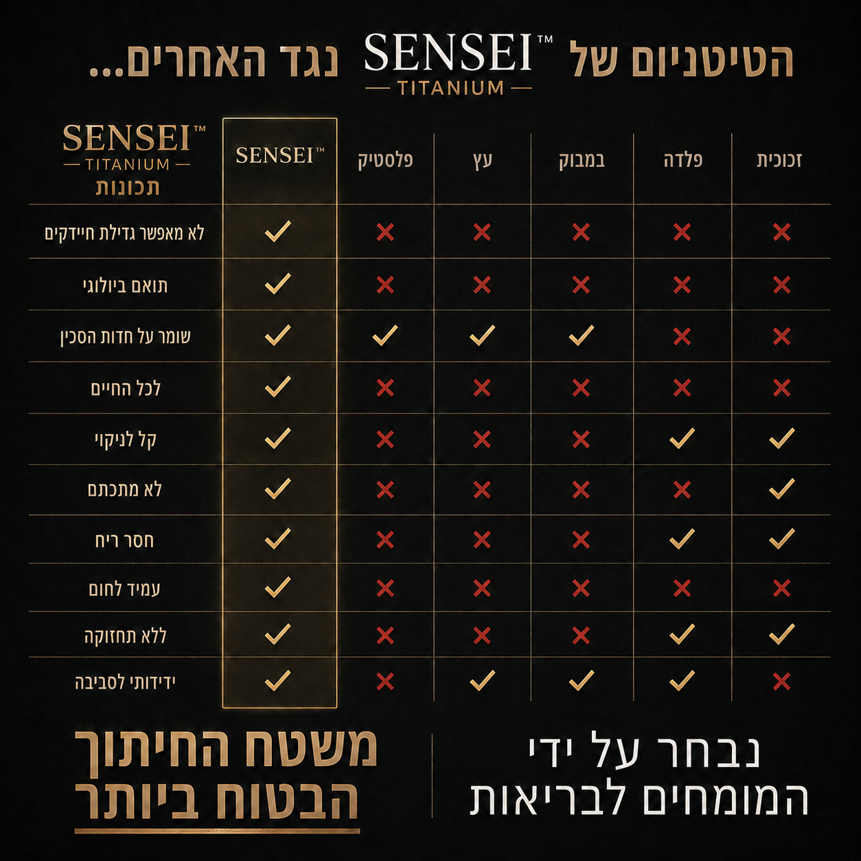 סט משטחי חיתוך מטיטניום טהור (TA1)