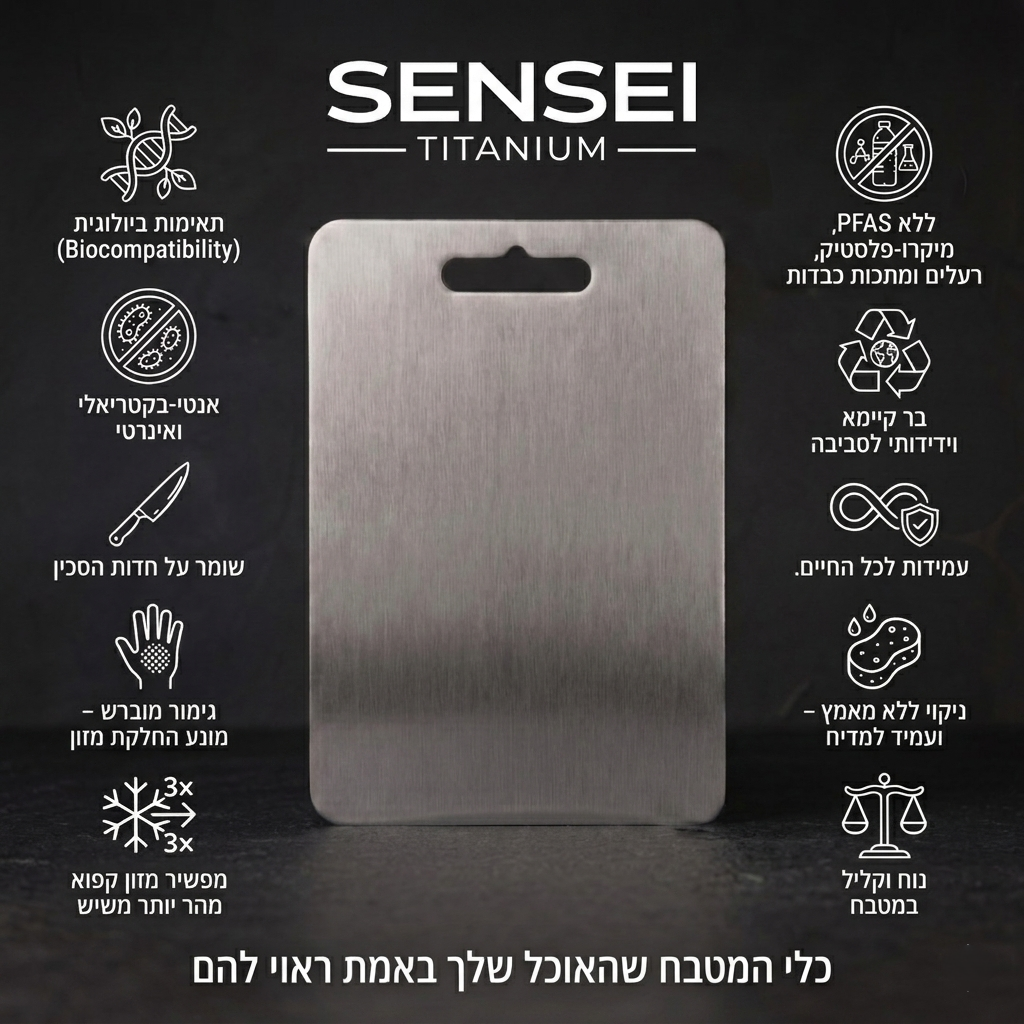SENSEI™  משטח החיתוך מטיטניום מבית